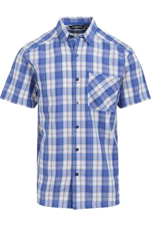 Regatta Mens Mindano IX Checked Short-Sleeved Shirt (White/Olympian Blue) - - Size Large