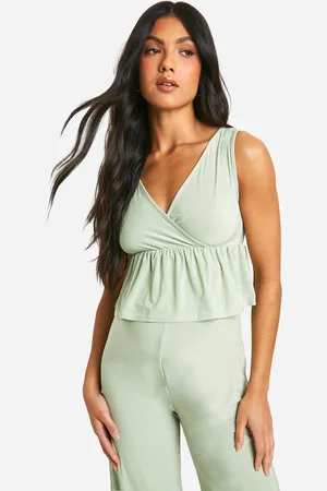 Boohoo Womens Maternity Slinky V Neck Peplum Blouse - - Size 12 UK