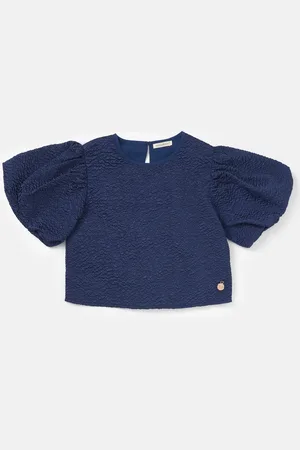 Angel & Rocket Girls Eva Bubble Textured Puff Sleeve Top - - Size 3Y