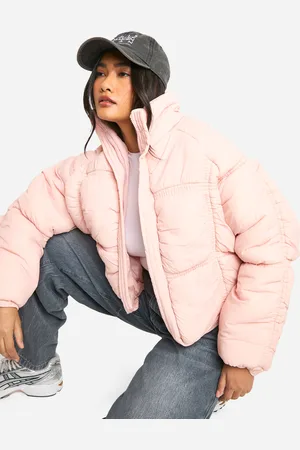 Boohoo Womens Ruched Detail Puffer Jacket - - Size 14 UK