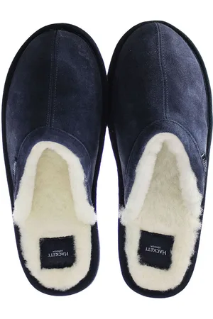 Hackett Stepney Mens Navy Slippers - Leather - Size UK 7