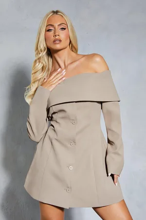 MissPap Womens Tailored Bardot Blazer Mini Dress - - Size 8 UK