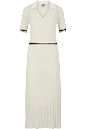 HUGO BOSS Womens Faselia Knitted Dress in Cotton - Size 6 UK