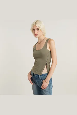 G-Star Womens G-Star RAW Asymmetrical Zip Top - Cotton - Size Large