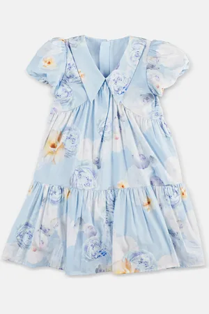 Angel & Rocket Girls Lucia Cotton Sateen Floral Print Dress - - Size 5Y