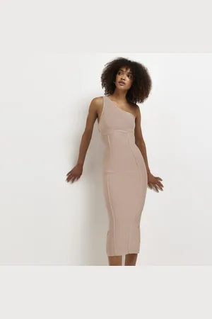 River Island Womens Midi Dress One Shoulder - Size 18 UK