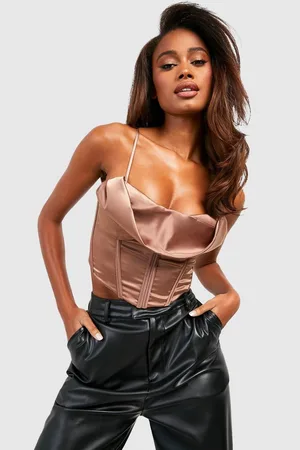 Boohoo Womens Satin Cupped Strappy Corset - - Size 12 UK