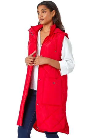 Roman Womens Diamond Quilted Longline Gilet - - Size 10 UK