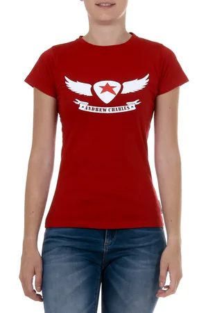Andrew Charles By Andy Hilfiger Womens T-Shirt Short Sleeves Round Neck TARANA - Size Medium