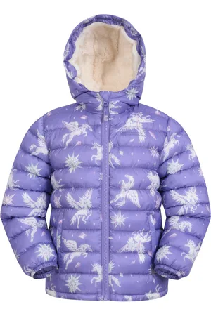 Mountain Warehouse Kids Unisex Childrens/Kids Seasons Unicorn Faux Fur Lined Padded Jacket (Dusky ) - Size 9-10Y
