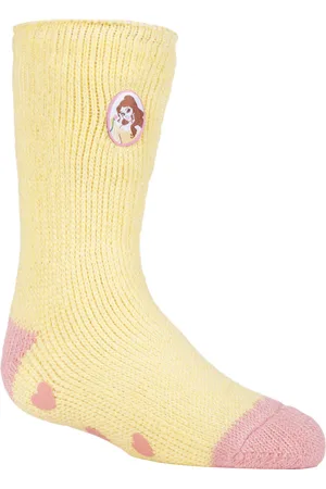 Heat Holders Boys - Childrens Character Non Slip 2.3 TOG Winter Warm Thermal Slipper Socks with Grippers - Beauty & The Beast - - Size UK 12.5-3 Child