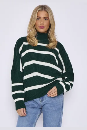 Gini London Womens Chunky Knit High Neck Jumper - - Size Small/Medium
