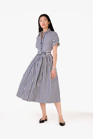 Kate Spade Womens Striped Midi Shirt Dress - - Size Small