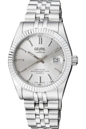 Gevril Mens Automatic West Village Sunray Dial Stainless Steel Bracelet - One Size