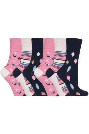 Gentle Grip Womens - 6 Pairs Ladies Non Elastic Socks - GG168 - Cotton - Size UK 4-8