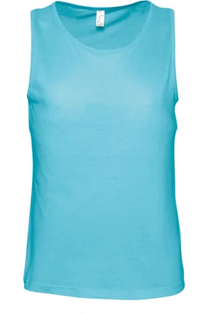 Sols Mens Justin Sleeveless Tank / Vest Top (Blue Atoll) - Cotton - Size X-Large