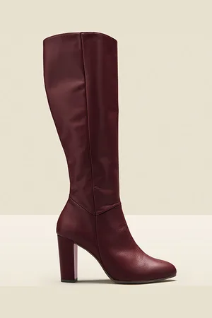 Sosandar Womens Blake Leather Zip Knee High Boot - Size UK 6