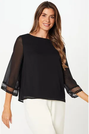 wallis Womens Lace Cuff Overlay Top - - Size 8 UK