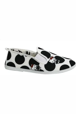 Flossy Style Hello Kitty Womens /White Plimsolls Textile - Size UK 2.5