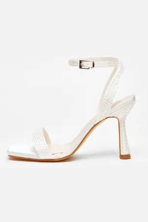 Quiz Womens Bridal Pearl Heeled Sandals - Size UK 7
