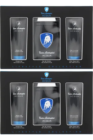 AUTOMOBILI LAMBORGHINI Mens Acqua Eau De Toilette 125ml, Shower Gel + Aftershave Balm Set x 2 - - One Size