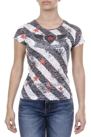 Andrew Charles By Andy Hilfiger Womens T-shirt Short Sleeves Round Neck Dark Blue CAROLINE - - Size X-Small