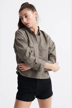Superdry Womens Desert Oversized Shirt - Lyocell - Size 8 UK