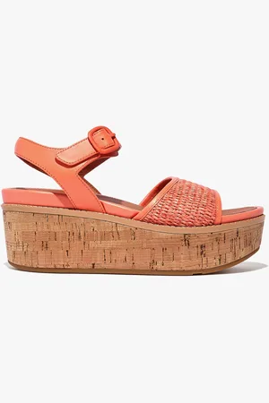 FitFlop ELOISE BACK-STRAP WEDGE Womens Sandals Sunshine Coral - - Size UK 6