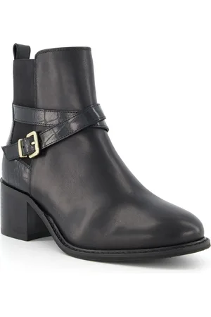Dune Womens Ladies Poet - Block Heel Ankle Strap Boots - Leather (archived) - Size UK 3