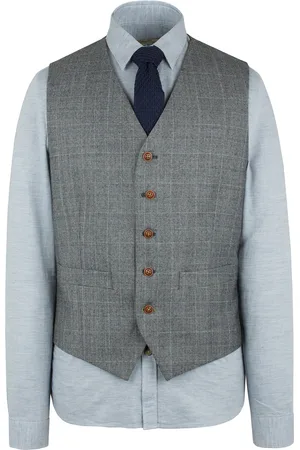 Gibson Mens With Lime Check Vest - Size 38 Regular
