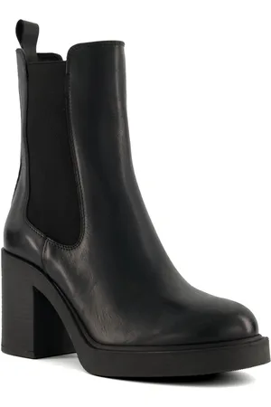 Dune Womens Ladies Pinaz - Block-Heel Ankle Boots - Leather (archived) - Size UK 8
