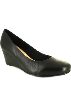 Comfort Plus New Ladies/Womens Margo Wide Fit Court Shoes. Leather - Size UK 5