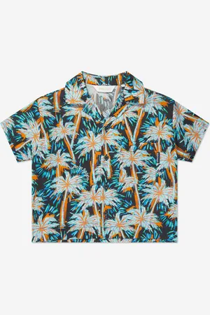 Palm Angels Boys AOP PA Palms Bowling Shirt in - Size 10Y