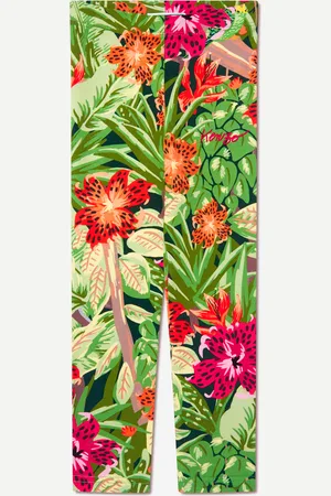 Kenzo KIDS Girls Tropical Print Leggings in - Size 14Y