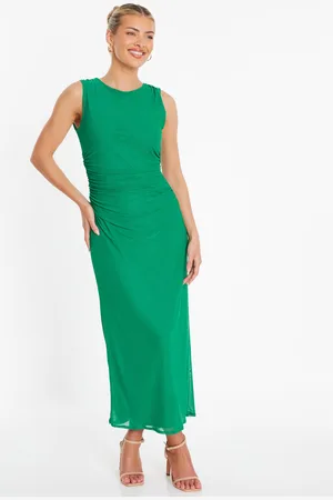 Quiz Womens Mesh Ruched Bodycon Midaxi Dress - Size 6 UK