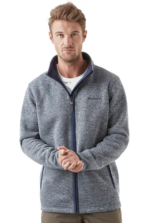 Brasher Mens Windermere Mid-Weight Full-Zip Fleece Jacket with a Knitted Finish - - Size X-Large