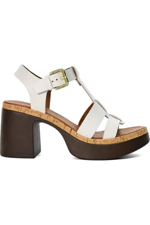 Dune Womens Ladies Jungle - Stacked Platform Heels - Leather - Size UK 8