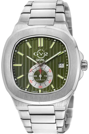 GV2 by Gevril Mens Potente /Olive Dial Swiss Automatic ETA 2895 Watch Stainless Steel - One Size
