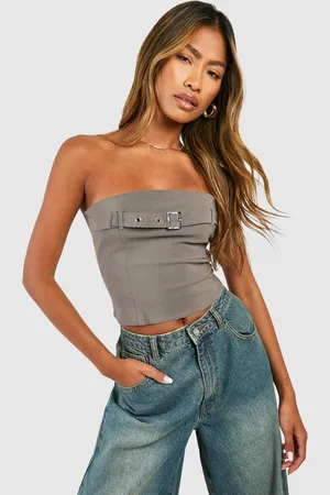 Boohoo Womens Bengaline Belt Detail Corset - Viscose - Size 14 UK