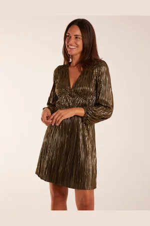 Blue Vanilla Womens Foil Print V-Neck Mini Dress - - Size 10 UK