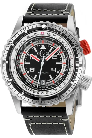 GV2 by Gevril Contasecondi Mens /Red Dial Calfskin Leather Watch - One Size