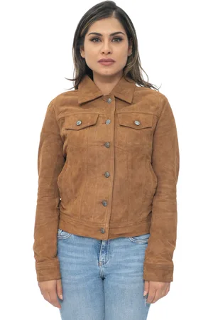 Infinity Womens Goat Suede Trucker Jeans Jacket-Astoria - - Size 22 UK