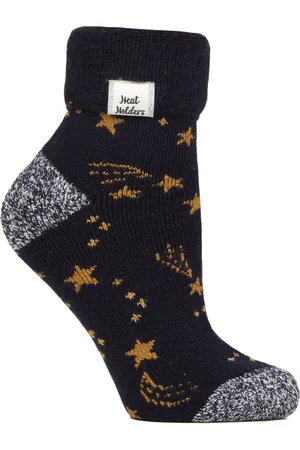 Heat Holders Womens Ladies Cosy Socks with Turn Over Cuff