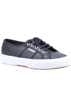 Superga 2750 Leather WoMens Navy Trainers - Size UK 5.5