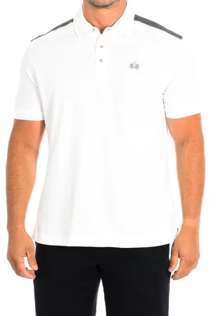 La Martina Mens Short Sleeve Polo RMP612-PK097 man - Cotton - Size Large