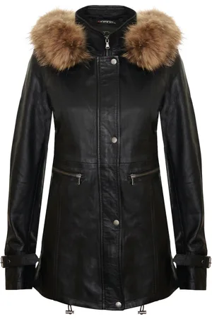 Infinity Womens Warm Hooded Parka Jacket-Northwich - Lamb Leather - Size 18 UK