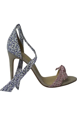 ALEXANDRE BIRMAN Womens Clarita Floral Knotted Heels in Multicolor Cotton - - Size 41.5 EU/IT