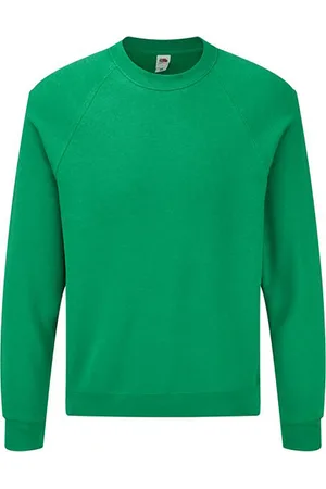 Fruit Of The Loom Adults Unisex Classic Raglan Sweatshirt (Heather Green) - - Size X-Large