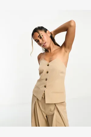 ASOS Womens tailored corset top in -Neutral - Size 4 UK