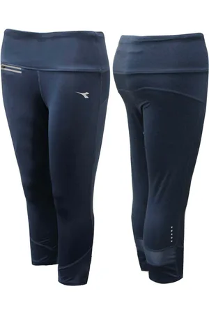 Diadora Womens Navy 6/8 Leggings - Textile - Size Small